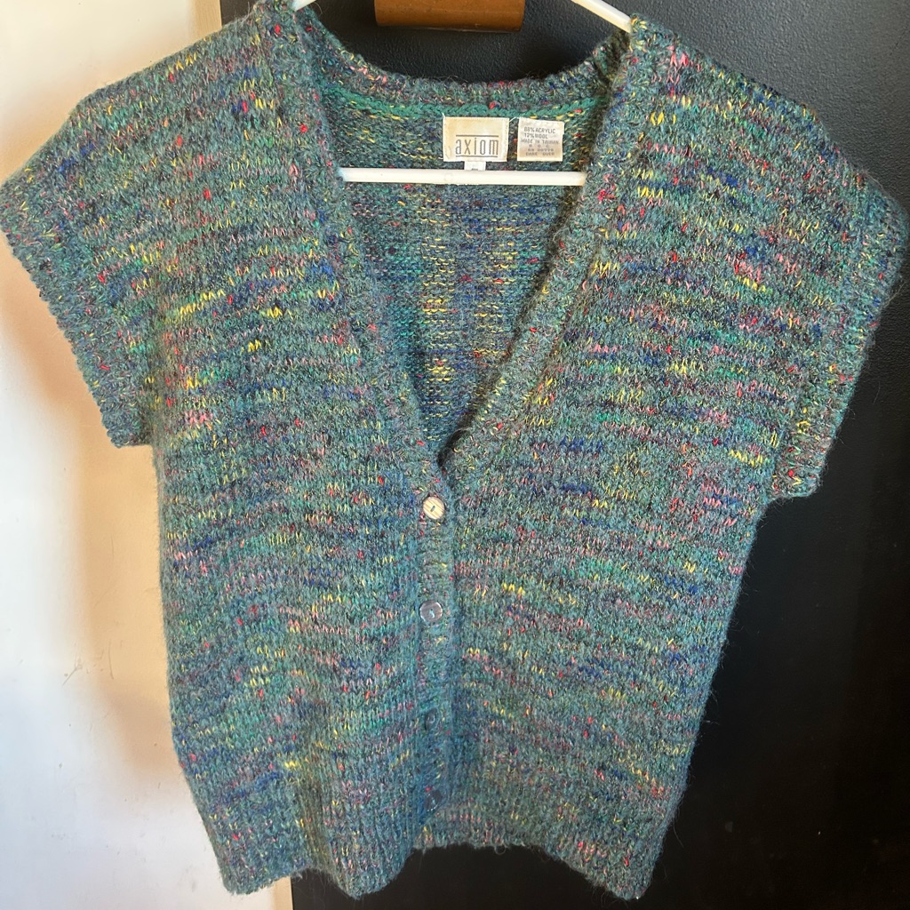 Vintage 80s Confetti Sweater Vest Size S
